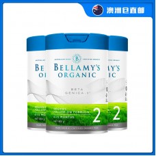 【澳洲直邮包邮】Bellamy's 贝拉米 超高端白金版有机A2婴儿配方奶粉2段 800克x3罐/箱（6-12个月适用）【收件人身份证必须上传】【新疆、西藏、内蒙古、青海、宁夏、海南、甘肃，需加收运费】